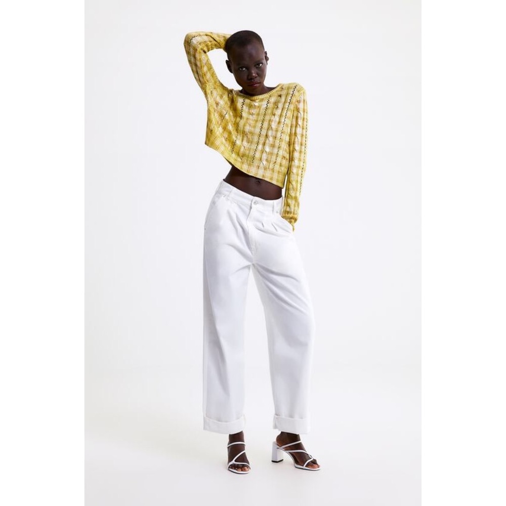 New Zara Yellow Shimmery Sweater (Sz: M)